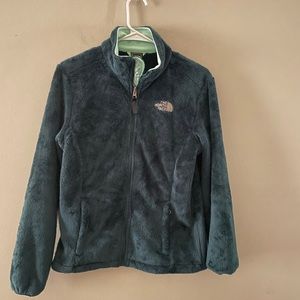 The North Face Soft Fuzzy Fleece Teal Osito Jacket Full Zip Size S